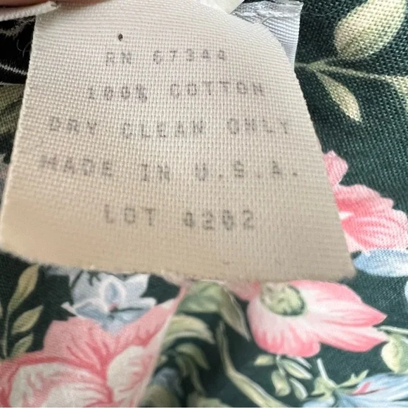 E.D. Michaels by Melanie Drucker Vintage Floral Midi Dress Green Pink 80s - Picture 5 of 9